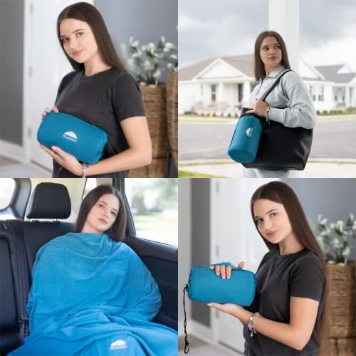 BlueHills Премия Меко ультракомпактное пътното одеяло Value Pack Комплект от 3 стоки от първа необходимост за пътуване