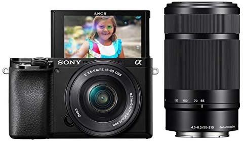 Беззеркальная камера Sony Alpha A6100 с варио-обективи 16-50 мм и 55-210 мм, ILCE6100Y/B, черна