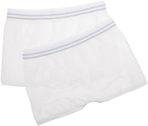 DOITOOL Мъжки Бели Панталони Мъжки Бели Панталони 2 елемента Еднократни Гащи Памучен Сауна Кратко Впитывающее Урината Бельо за Жени