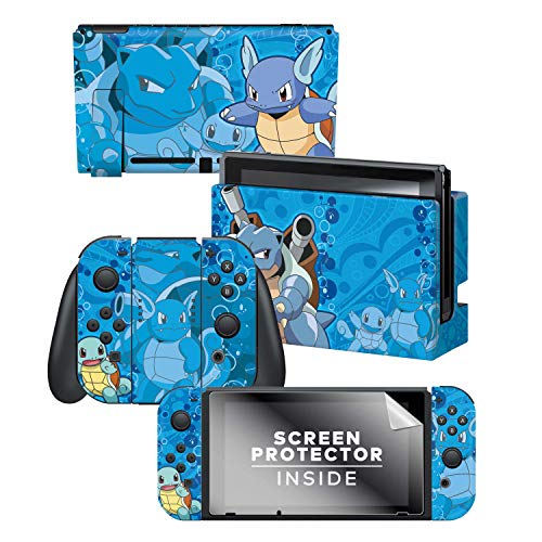 Комплект кожи за геймпада Nintendo Switch и защитно фолио за екран - Pokemon - Squirtle Evolutions Set 1 - Nintendo Switch