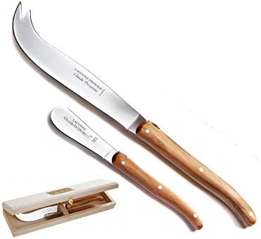 Комплект ножове за рязане на сирене и масло, Laguiole с дръжка от маслиново дърво