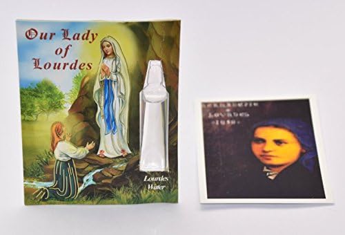 КАРТИЧКА С ВОДА от Лурд / ФЛАКОН с участието на Лурдской на Дева мария + Молитва картичка от Лурд.