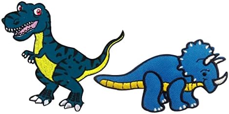 Желязна нашивка с динозавром Трицератопсом за дрехи - Желязо нашивка с динозавром - Желязо нашивка с динозавром - Нашивка с