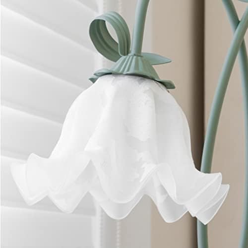 LDCHNH Ретро Селски Лампиона Сметана Камбанка Орхидея Настолна Лампа Спалня Лампа за Дневна Цвете, Стоящ Лампа