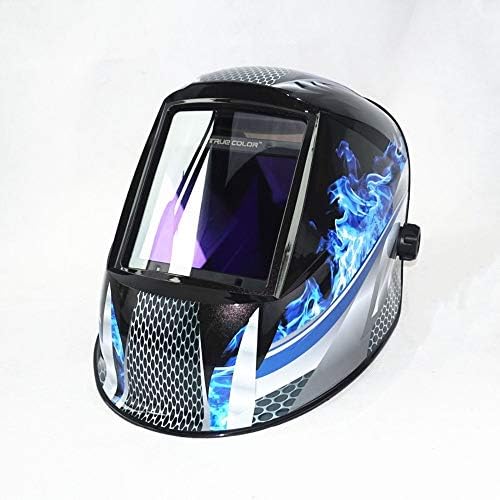 Заваряване MJCDHMJ, Размер на заваръчен шлем с автоматично затъмняване 98x88 мм DIN 4-13 4 сензора CE EN379 Заваряване маска Порцеланова Черна