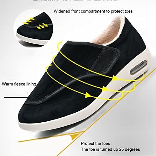 Диабет и обувки за мъже - Медицински обувки за Подути крака С Регулируема закопчалка, Дишаща Лека Пешеходната обувки с супинатором,