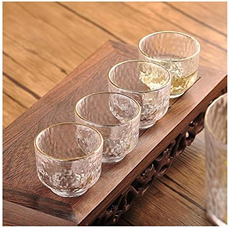 Стъклен Комплект за Саке Японски Комплект за Саке и подобни Ръчно изработени от Прозрачна Чаша за Вино, Студена/Топла/Чай/Шочу