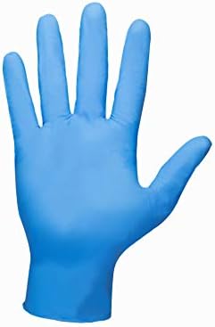 Детелина (на ДРЕБНО опаковка - 50 бр./кор.) (Един размер подходящ за повечето) Ръкавици без Синьо Нитрилового Здравно прах, Безопасни за хранителни