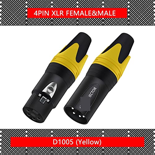 KOFORD 4 Pin X L R Мъжки/женски конектор за свързване на кабел M I C 4-щифта XLR конектор за микрофон 56 бр. (Цвят: 28xM 28xF 4P Жълт)