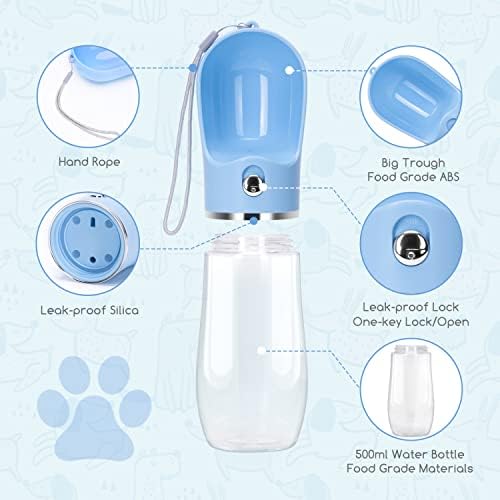 Бутилка за вода за кучета Nobleza, Фланец Преносим Диспенсер за бутилки за вода за домашни любимци, които не съдържат BPA, Бутилка