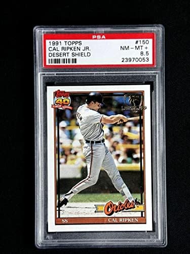 Бейзболни картички Cal Ripken Jr . Psa 8.5 Topps 1991 Desert Shield Card #150 Рядко издаване Hof Nm-mt+ с надпис Slabbed