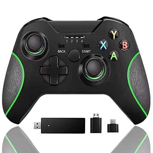 Безжичен контролер Xbox one, вграден геймпад с двойна вибрация на 2.4 Hz, Съвместим с Xbox One / One S/ One X / One Elite / PS3 / Windows 10 (обновена)