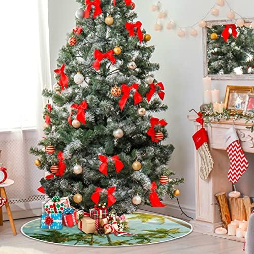 Oarencol Палмово Дърво Лъскава Пола за Коледно 36 инча Тропически Плаж Коледна Празнична Парти Коледа Мат Декорация