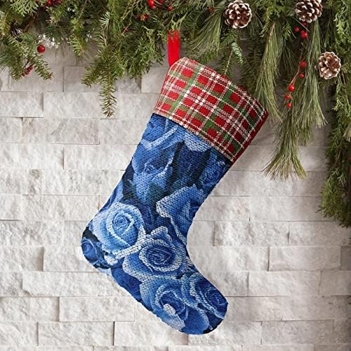 Синята Роза Цвете от Пайети Коледни Празници Чорапи Обратим което променя Цвета си в Магически Състав за Коледно Манто Окачени