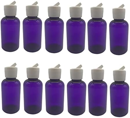 Natural Farms 2 унции Purple Boston БЕЗ BPA - Бостонские бутилки - 12 опаковки на Празни контейнери за Еднократна употреба - Етерични