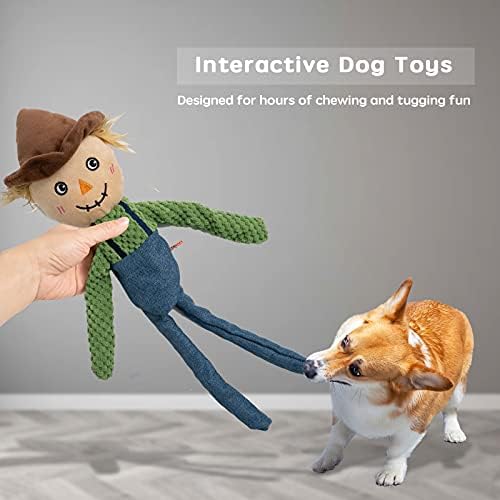 PETONOIA Трайни Писклив Плюшени Играчки за Кучета, 3 опаковки Дъвчащи играчки за кучета без Пълнител с Въже Вътре в Корпуса за обучение на зъбите Кученце, Интерактивна ?