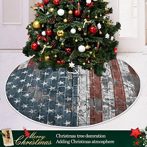 Oarencol Американски Флаг Стенни Пола за Коледно 36 инча Коледна Празнична Парти Коледа Мат Декорация