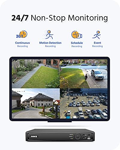 Система за видеонаблюдение ANNKE H800 4K с функция за откриване на превозни средства на човек с изкуствен интелект, 8-мегапиксела
