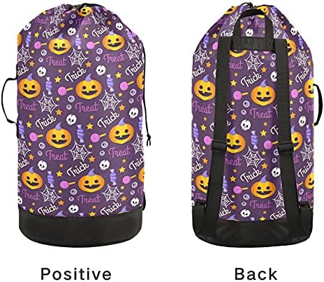 Чанта за дрехи Pumkin Бонбони за Хелоуин, Тежка Раница за пране на дрехи с плечевыми ремъци, Дръжки, Пътна чанта за дрехи,