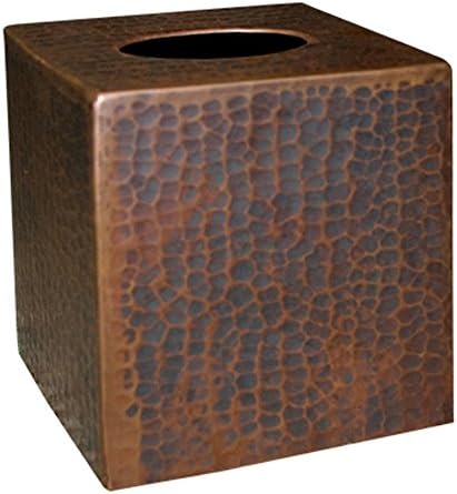 Ръчно коване Медна кутия за салфетки, Декорация на капака: Античен Мед