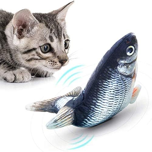 mondetech Обновена играчка за котки с переворачивающейся рибата, 3 режима на активиране на движение, вграден акумулаторна