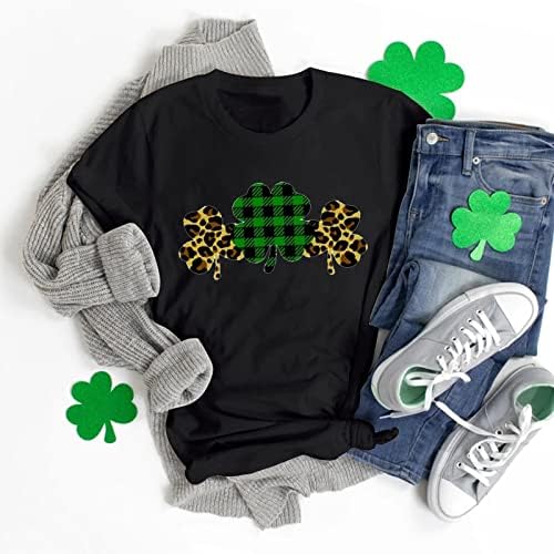 Женска Тениска в Деня на Св. Патрик, Карирани Грозен Пуловер с кръгло деколте, Големи Размери, Ирландски Пуловер за Парти