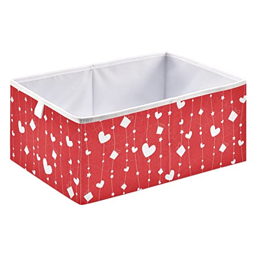 Кутия за съхранение на кубчета във формата на сърце за Свети Валентин, Сгъваеми Кубчета за съхранение, Водоустойчив кош