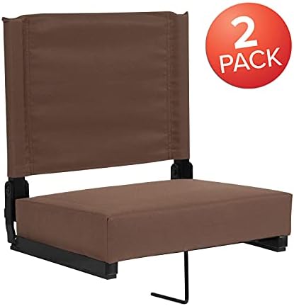 Удобни седалки за трибуните Flash Furniture от Flash - Кафяви стадионное стол - 2 опаковки по 500 паунда. Разтегателен фотьойл - Дръжка за