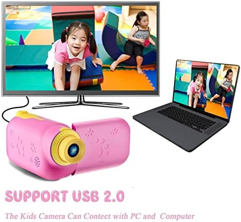 ＫＬＫＣＭＳ Детска камера с 2-инчов led Экраном1080 Преносима Акумулаторна Детски Цифров фотоапарат FHD за Рожден Ден с поддръжка на карта памет от 32 GB - Розов