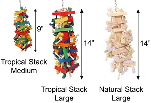 Играчка Tropical Stack Parrot - Изберете Размер (Голям, натурален)