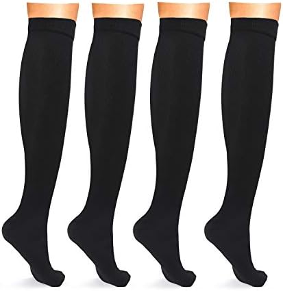 L-Lweik, 4 Двойки Компрессионных чорапи 8-15 мм hg.ст., Подаръци на медицинските сестри за Жени, Мъжки Компресия Чорапи за циркулацията на Кръвта, Широки Чорапогащи до Коля