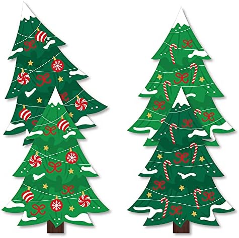 Голяма точка щастие, Снежни Коледни елхи - Класическа декорация за празничната партита със собствените си ръце - пакет от 20