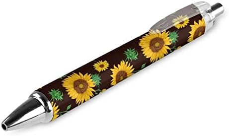 Слънчогледи на Плъзгаща се Черна химикалка дръжката на Синьо Мастило Удобни Химикалки за Писане Забавен Подарък 0,5 мм