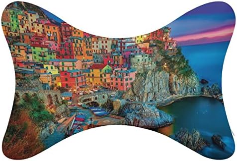 Италия Плаж Cinque Terre Автомобилната въздушна Възглавница За Шията от 2 Възглавници под Формата на Костите Авто облегалката