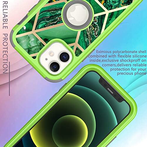 Мрамор калъф за iPhone 12 Mini, DOOGE Лъскава Вълна Геометричен Мрамор Калъф устойчив на удари Бронята Твърда делото Двупластова Защита От