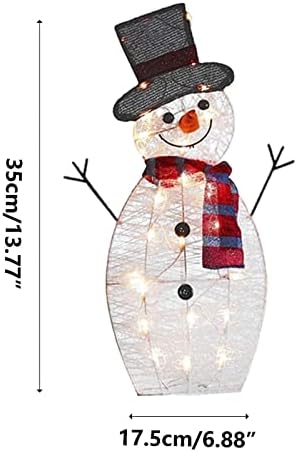 2022 Коледно Осветление Снежен Човек Външно Украса На Двора, 20 Светлини Предварително Свети Снежен Къща С Батерии Изкуствено