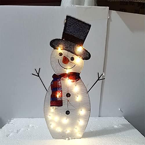 Комплект от 3 теми, Коледно осветление 2022, Снежен човек, Улично украса за двора, 20 светлини, предварително Текущ Снежен човек