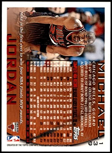 1996 Topps 139 Майкъл Джордан Чикаго Булс (Баскетболно карта) NM/MT Булс UNC