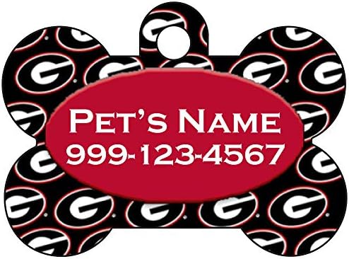 Georgia Bulldogs Официално Лицензиран Символичен Пет Id Dog | Червено и Черно | Персонализирана за Вашия домашен Любимец
