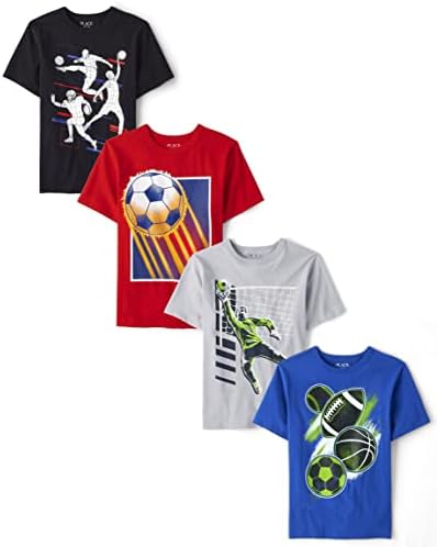 Тениска с къси ръкави и модел за момчета, The Children ' s Place, 4 опаковки