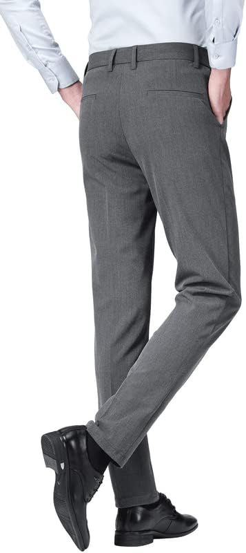 ESSYSHE Мъжки Монтиране на Модела Панталони с Плоска Предна Част, Зауженные на Модела Панталони, Стрейчевые Костюмные Панталони за Мъже