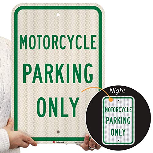 Знак Паркинг само за мотоциклети От SmartSign | Отразяваща Алуминий с висока интензивност 12 x 18 3 М