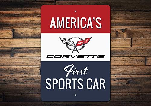 Първият спортен автомобил Corvette, както в Америка, Знак на Chevy, Състезания Екип на Chevy, Стенен Декор Cave Man, Алуминиева