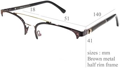 Компютърни очила На lifestyle Crizal с метални лещи в кръгла полуободке 51 мм кафяв цвят unisex_alacfrpr4835