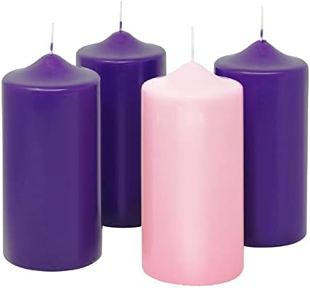 Набор от Адвент -Свещи Pillar от 4-те Адвент -Свещи Pillar - Произведено в САЩ - Адвент -Свещ За Адвент -поднасяне на Венци и Адвент -Пръстените