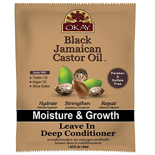 OKAY - Незаличими климатик с черен ямайским рициново масло - За всички типове коса / текстури - Възстановява, овлажнява, става по-здрава коса - от аргановым масло, масло