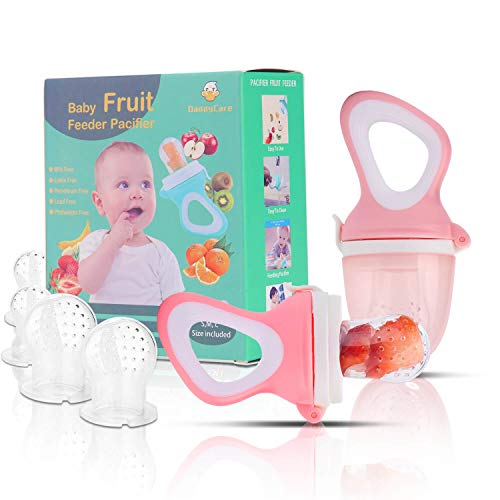 Dummy за хранене с плодове (2 опаковки) - Ясла за бебешка храна - Играчка за никнене на млечни зъби с плодове за деца, Dummy,