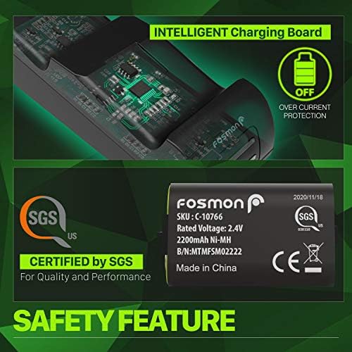 Зарядно устройство Fosmon Dual 2 MAX с 2 акумулаторни батерии с капацитет от 2200 mah, съвместима с Xbox Series X / S (2020 г.), контролерите