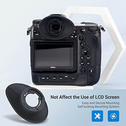 [Обновена версия на] Окуляр с чаша за очите Z9 Z8, Наглазник за визьора на камерата Nikon Z8 Z9, мек силикон удължител с овални