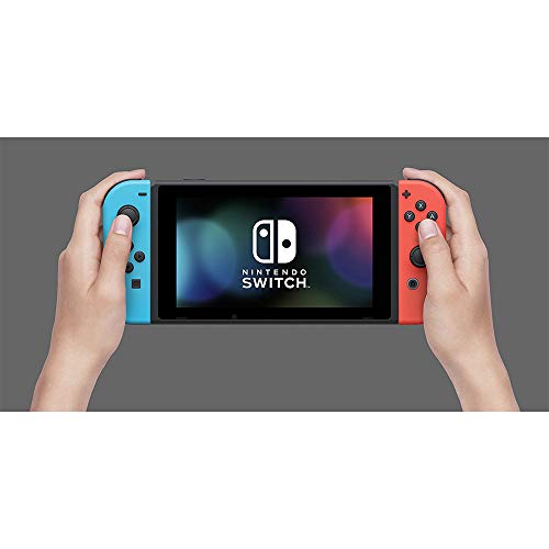 Конзолата на Nintendo Switch обем 32 GB с неоново-синьо и червено комплект Joy-Con (HACSKABAA) в комплект с Супер Марио